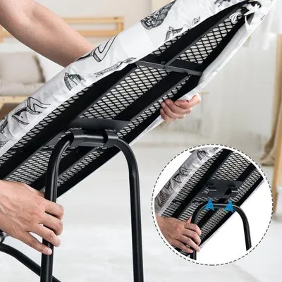 Produktbild von Famanu Bügelbrett 33 × 89 cm mit verstellbarer Höhe und hitzebeständiger Abdeckung