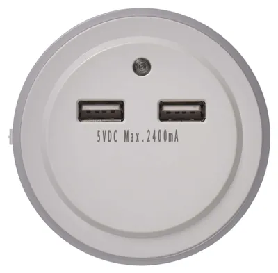LED noční světlo P3313 do zásuvky s 2x USB