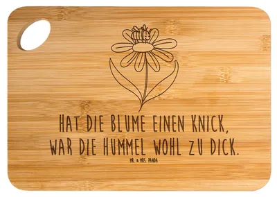 Produktbild von Mr. & Mrs. Panda Holzbrett Hummel Blume - Transparent - Geschenk, Biene, Wespe, Natur, holzschneidebrett, Frühstücksbrett, Lustige Sprüche, Frühstücksbrettchen, Hummeln