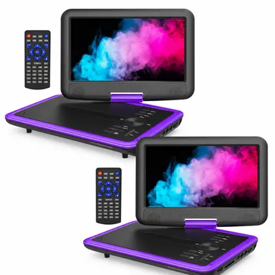 Produktbild von ieGeek 11.5 Zoll Tragbarer DVD Player mit 9.5 Zoll HD Schwenkbaren Augenschutzbildschirm CD Player Aufladbare Haltepunktspeicher Sync TV/USB/SD 2pcs