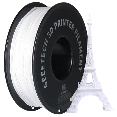 Produktbild von Geeetech PLA-Filament für 3D-Drucker, 1,75 mm, Maßgenauigkeit +/- 0,03 mm, 1 kg Spule (2,2 lbs) – Weiß