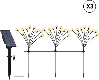 Produktbild von Set Mit 9 Solarfackeln Und 90 Glühbirnen LYRA h70cm