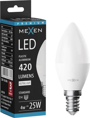Produktbild von Mexen Nova LED-Lampe E14, C37, 4W, Neutral - 4000K, 420 lm - L102-E14-0440-01