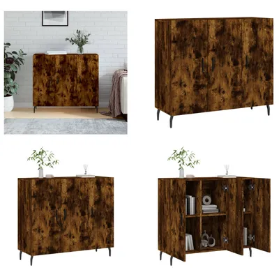 Produktbild von vidaXL Sideboard Räuchereiche 90x34x80 cm Holzwerkstoff - Sideboard - Sideboards - Schrank - Lagerschrank