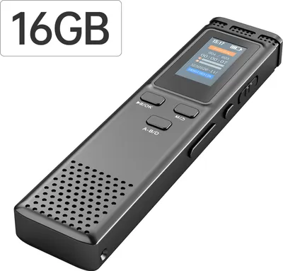 Obrázek produktu pro Digitální diktafon, 16 GB, hlasový záznam zvuku, potlačení šumu s přehráváním, hudební přehrávač MP3, 72 hodin záznamu souborů, podpora zařízení, heslo pro přednášky, schůzky, diskuse ve třídě