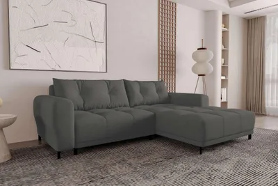 Produktbild von 99rooms Massimo Ecksofa Strukturstoff NEVE Anthrazit mit Schlaffunktion Rechts