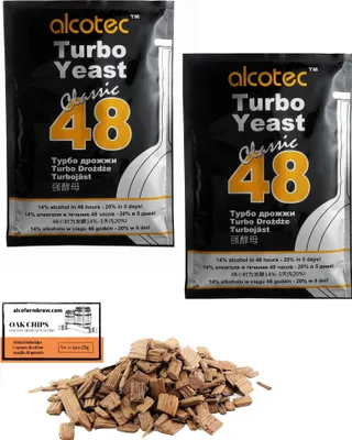 Produktbild von 2 x Alcotec Turbohefe - Classic 48, Alkohol Brennhefe, Gärhefe, Wodkahefe, Turbo Hefe, Wodka Hefe