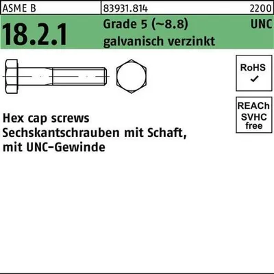 Produktbild von Reyher  Hex cap screws 83931 5 Zn 3/4-10 UNCx5 Zn (25 Stück)