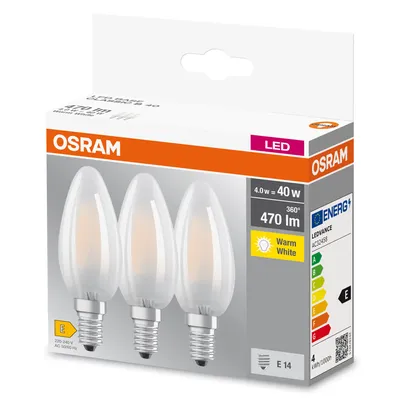 Zdjęcie produktu dla OSRAM LED Filament Kerze E14 4W 470lm 2.700K matt 351437 4058075819375
