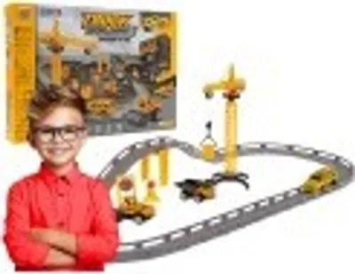 Zdjęcie produktu dla ogromny PLAC BUDOWY z dźwigiem + pojazdy budowlane dla dzieci