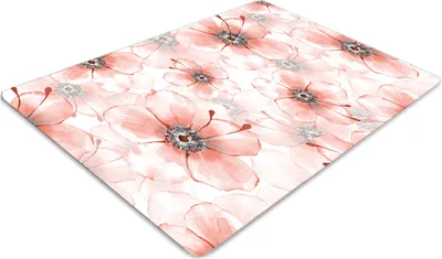 Produktbild von Stuhlunterlage Bürostuhlunterlage 120 cm x 90 cm Bodenmatte Bürostuhlunterlage - Orangefarbene Blumen
