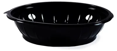 Produktbild von 50x Salatschalen rund Ø 23 x 5,1 cm schwarz 1000 ml (PET)