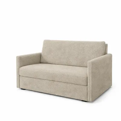Zdjęcie produktu dla Sofa ARIA, dwuosobowe, rozkładane, wymiary 122 × 95 × 84 cm, kolor kremowy, obicie z tkaniny GERA, z funkcją spania i pojemnikiem na pościel
