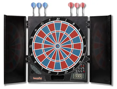 Produktbild von Dartautomat Karella CB-25, Tunierausführung, elektronische Dartscheibe mit 29 Spielen und 90 Varianten, inkl. 6 Softdarts