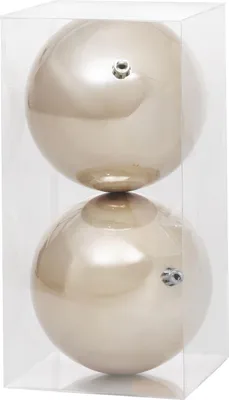 Image de Boules MagicHome Noël, 2 pcs, beige, pour sapin de Noël, 12 cm