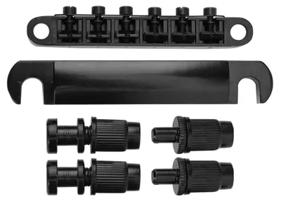 Image de Jeu de 6 cordes avec chevalet fixe en alliage de zinc pour guitares électriques LP, accessoires noirs