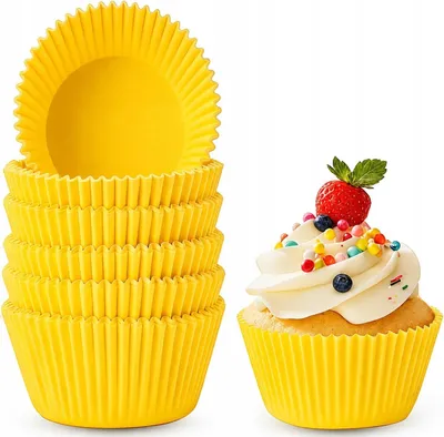 Produktbild von Papierförmchen für Muffins, 100 Stück, Gelb