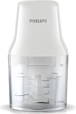 Produktbild von Philips Daily Collection HR1393/00 Zerkleinerer, 0,7 l, 22000 RPM, Kunststoff, Transparent, Weiß, Kunststoff, Edelstahl