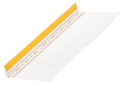 Produktbild von PROTEKTOR 37909 50x PVC Anputzleiste 260cm mit Schutzlippe & Gewebe 9mm Stärke Weiß