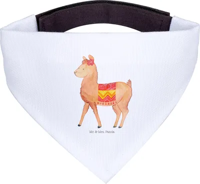 Produktbild von Mr. & Mrs. Panda Hund Halstuch Alpaka Stolz - Weiß - Geschenk, Für Hunde, Hunde-Halstuch, Tuch, Bandana, Lama