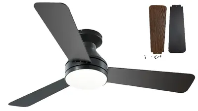 Obrázek produktu pro Stropní ventilátor, LED osvětlení, ovládání dálkovým ovladačem, 42 palců, černý