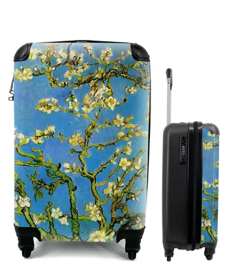 Produktbild von MuchoWow® Koffer Handgepäck Trolley Rollkoffer Kleine Reisekoffer mit 4 Rollen - Mandelblüte - Vincent van Gogh - Cabin Size < 55x40x23 cm & 55x40x20 cm - Fotokoffer - Kabinenkoffer - Boardgepäck - Reise-Box - Reisekoffer - Reisegepäck - Koffer mit Bild - Trolley für Kinder