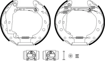 Produktbild von HELLA Bremsensatz Trommelbremse Hinten für SMART FORTWO Coupe (451) 8DB 355 022-351