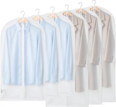 Produktbild von Anzugtasche, 120/100 x 60 cm, atmungsaktiv – Set mit 6 Stück – Kleiderhülle