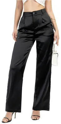 Produktbild von heipeiwa Damen-Hose, weites Bein, für Hochzeit, Party, Satin, Freizeitkleid, Abe