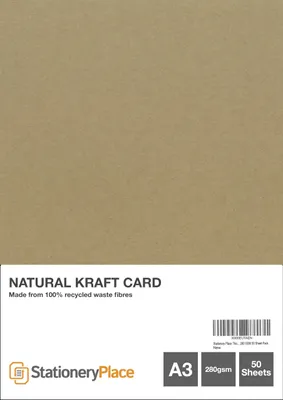 Kraftkarton A3 280 g/m², 50 Blatt, braun, Recycling