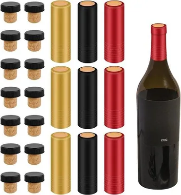Immagine prodotto di Tappo in PVC per bottiglie di vino con tappo a T - 60 pezzi - per uso domestico