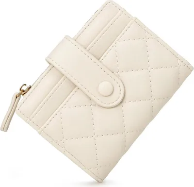 Image de Petit porte-monnaie bifold en cuir pour femme avec plusieurs poches
