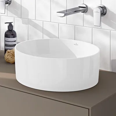 Produktbild von Villeroy & Boch Collaro Aufsatzwaschtisch 40 cm rund ohne Überlauf, ohne Hahnloch