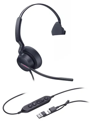 Obrázok produktu pre Yealink UH46 Mono Teams USB-C/A, Kábel, 20 - 20000 Hz, Kancelária / call centrum, 127 g, Slúchadlá s mikrofónom, Čierna