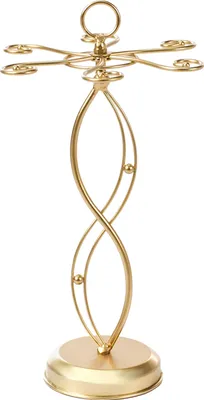 Produktbild von BELIANI Weinglasregal Gold Eisen Metall 43 x 33 x 14 cm für Weinflaschen Rund Modernes Design Glamouröser Stil Weinglasständer für Küche Esszimmer