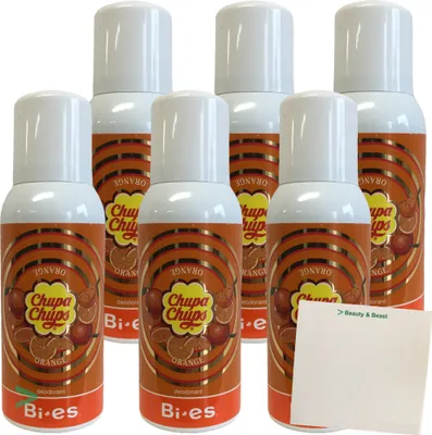 Produktbild von Chupa Chups Deospray Deodorant Spray Orange 6er Pack (6x100ml) + usy Block