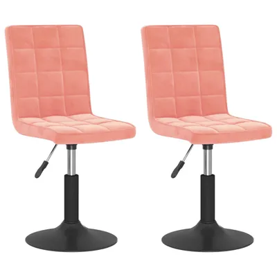 Image de vidaXL Chaise de salle à manger 2 pcs. Pivotant Rose Velours