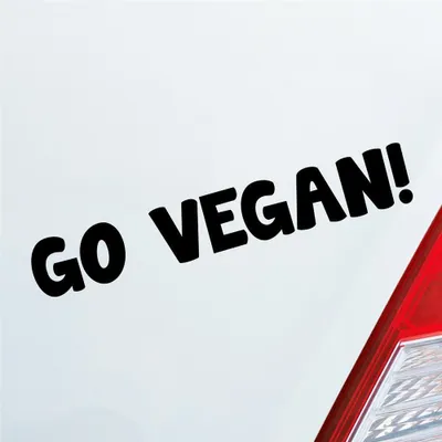 Produktbild von Auto Aufkleber Go Vegan Werde Veganer  Tierliebe Love Car 19x3 cm Schwarz Matt Sticker Heckscheibenaufkleber