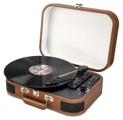 Image de Platine vinyle portable multifonction Bluetooth rétro TD14