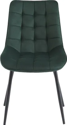 Produktbild von Polsterstuhl 2er-Set - Samt & schwarzes Metall - Grün - OLLUA