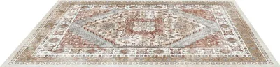 Immagine prodotto di Tappeto grande 8 x 10 piedi Antiscivolo Tappetino da interno Vintage Marrone Rosso
