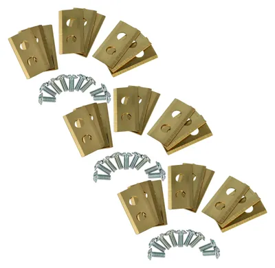 Produktbild von vhbw 27x Ersatz-Messer kompatibel mit Worx Landroid M WG794E, M WG794EDC, M WR141E, M WR142E Rasenmäher - Ersatzklinge Gold, Stahl (Titanbeschichtung)
