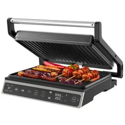 Productafbeelding van Olvy Contactgrill, 1800W, Elektrische grill, Sandwichmaker, 7 programma's, Paninigrill, Grilltoaster voor binnen, PFAS-vrije platen, Tafelgrill