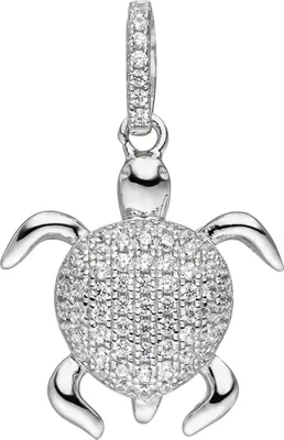 Produktbild von JOBO Anhänger Schildkröte 925 Sterling Silber mit Zirkonia Schildkrötenanhänger