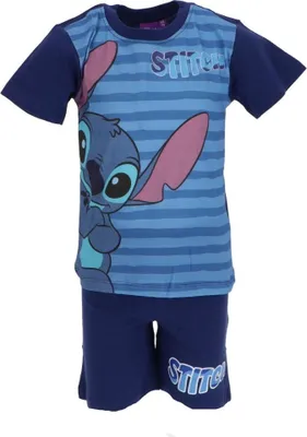 Obrázok produktu pre Lilo & Stitch Shortama - Detské pyžamo a letné pyžamo zo 100% bavlny tmavomodré 6 rokov