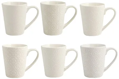 Produktbild von H&H – 6er-Set Silhouettenbecher aus Steingut, 300 cm²