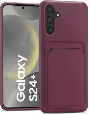 Immagine prodotto di Custodia per cellulare per Samsung Galaxy S24 Plus cover protettiva in silicone con slot per schede Slim Wallet Case, Lampone