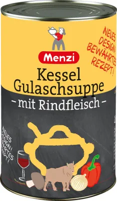 Produktbild von Menzi Kessel Gulasch Suppe mit Rindfleisch typisch ungarisch 4200g