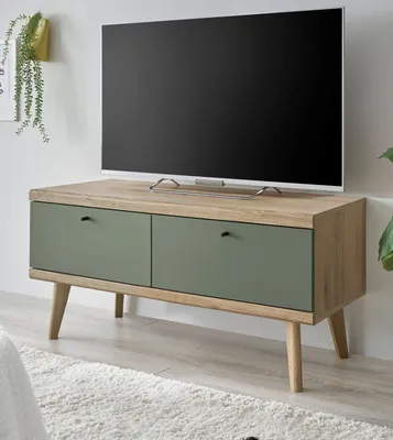 Produktbild von TV-Lowboard "Juna" in Salbei und Eiche TV Unterschrank skandinavisch 107 x 50 cm