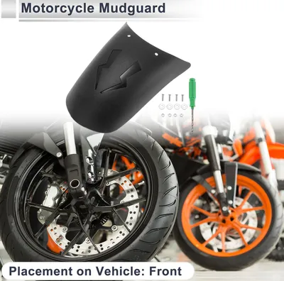 Produktbild von Plastik Motorrad Kotflügel Vorderreifen Schutzblech Spritzschutz Rad Abdeckung 1 Set Schwarz 03 mit Montage Werkzeug und Montageschrauben 22x11cm